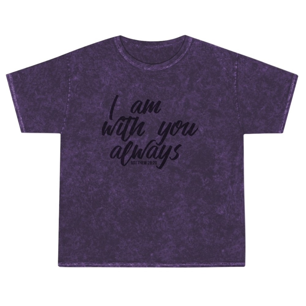 Believers Of The Way Mineral Wash T-Shirt with 'I AM with you Matt 28:20' Design